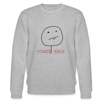 POKER GEZICHT - Stanley/Stella Uniseks bio-sweatshirt CHANGER  - grijs gemêleerd - Voor - Nik (191cm) & Marisol (170cm)