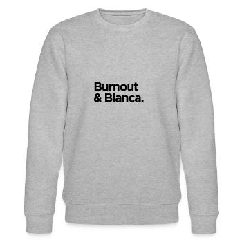 Burnout & Bianca - Stanley/Stella Unisex Bio-Sweatshirt CHANGER  - Grau meliert - Vorne - Nik (191cm) & Marisol (170cm)