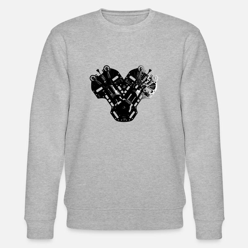 V6 engine V8 engine - Stanley/Stella CHANGER Unisex Organic Sweatshirt - heather grey