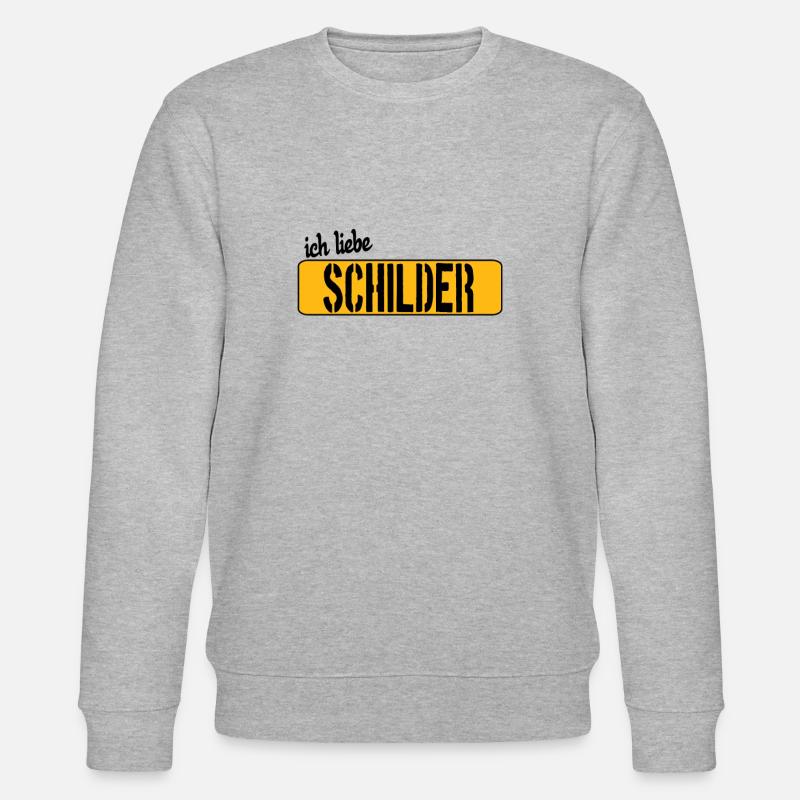 Ich liebe Schilder - Stanley/Stella Unisex Bio-Sweatshirt CHANGER  - Grau meliert