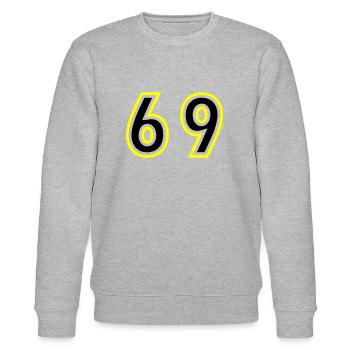 69 Zahl College - Stanley/Stella Unisex Bio-Sweatshirt CHANGER  - Grau meliert - Vorne - Nik (191cm) & Marisol (170cm)