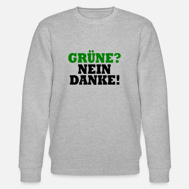 grüne nein danke - Stanley/Stella Unisex Bio-Sweatshirt CHANGER  - Grau meliert