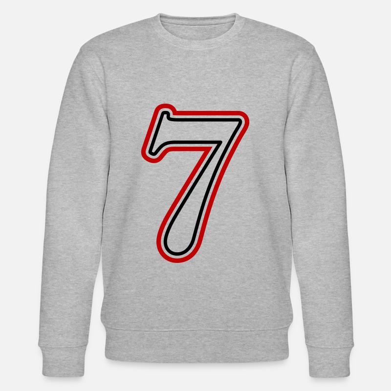 7 Zahl nummer - Stanley/Stella Unisex Bio-Sweatshirt CHANGER  - Grau meliert