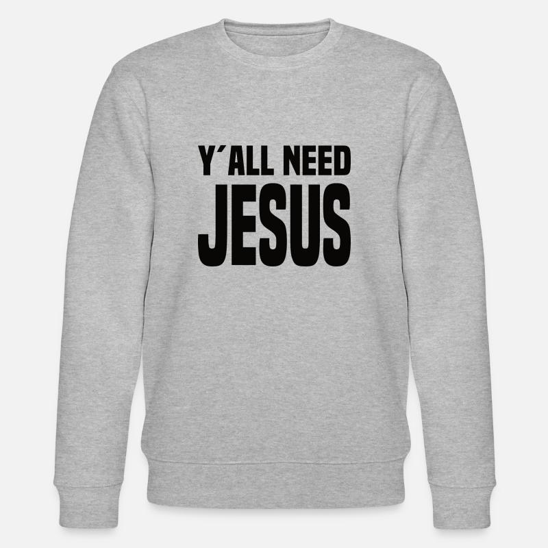 Y'all Need Jesus - Stanley/Stella Unisex Bio-Sweatshirt CHANGER - Grau meliert