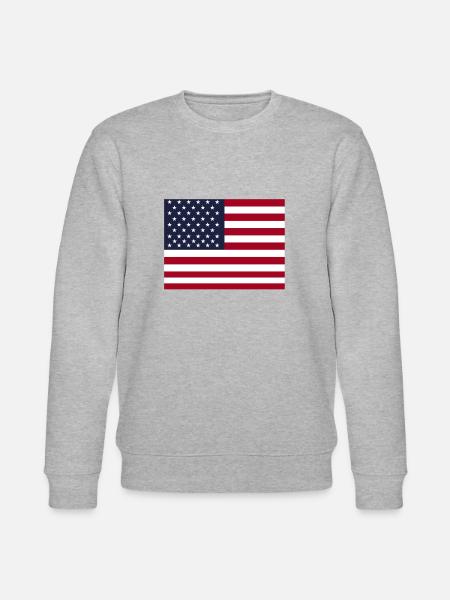 USA Flagge Amerika - Stanley/Stella Unisex Bio-Sweatshirt CHANGER - Grau meliert