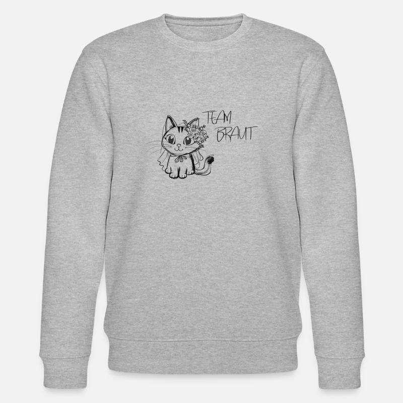 Team Braut - Katzendesign - Stanley/Stella Unisex Bio-Sweatshirt CHANGER  - Grau meliert