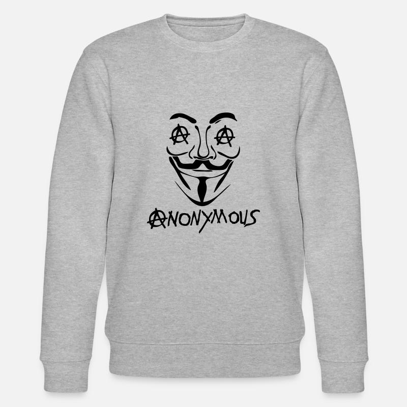 logo anarchy anonymous masque - Sweat bio CHANGER Stanley/Stella Unisexe - gris chiné