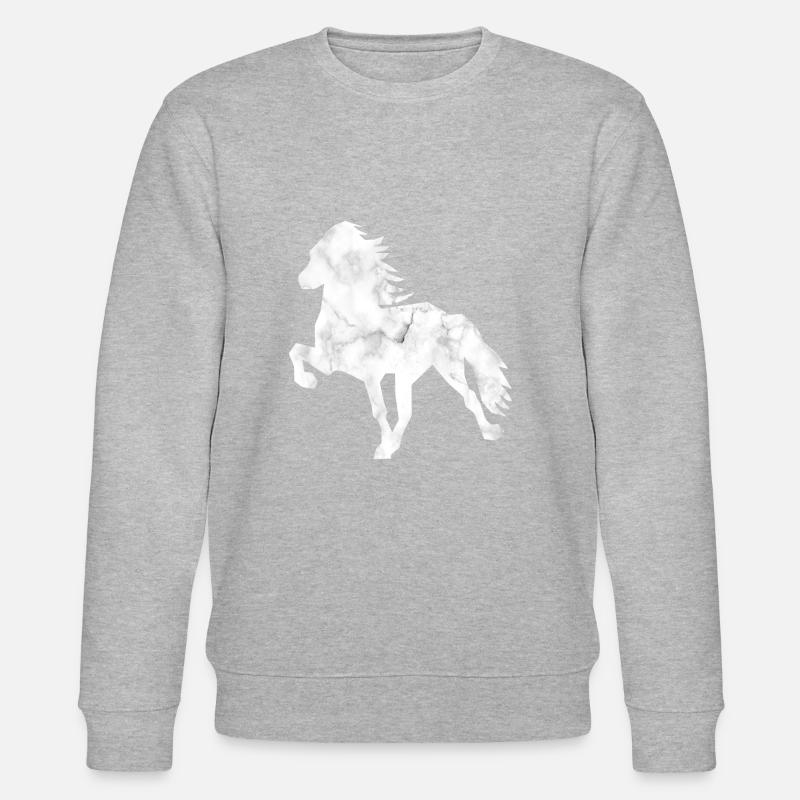 Islandpferd Marmor white - Stanley/Stella Unisex Bio-Sweatshirt CHANGER  - Grau meliert
