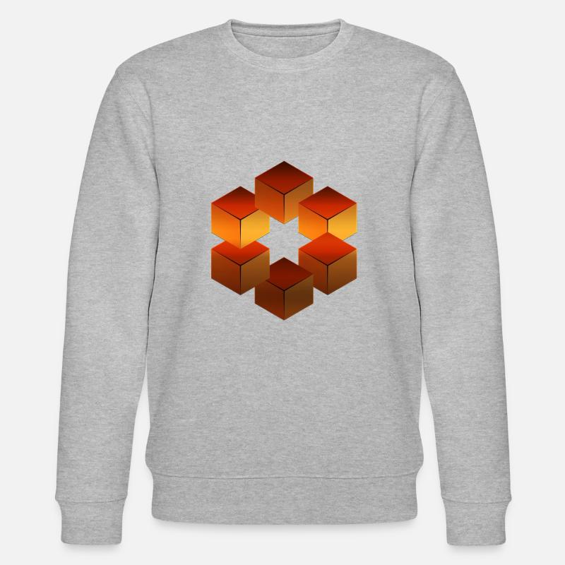 Optische Illusion - Stanley/Stella Unisex Bio-Sweatshirt CHANGER  - Grau meliert