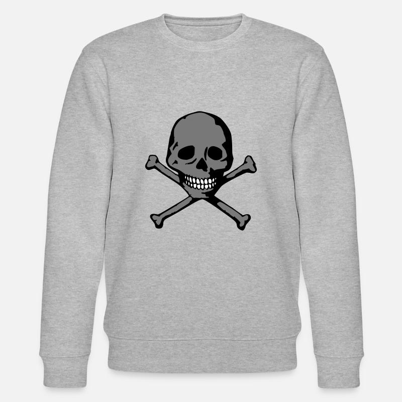 Crâne (dents blanches) - Sweat bio CHANGER Stanley/Stella Unisexe - gris chiné