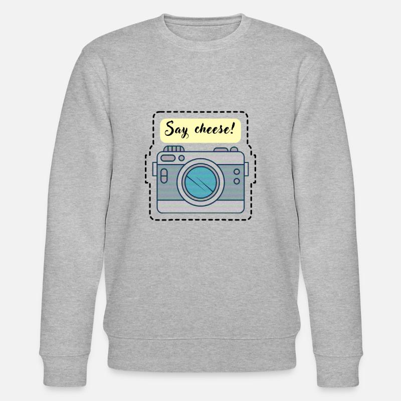 Say cheese!-Kamera - Stanley/Stella Unisex Bio-Sweatshirt CHANGER  - Grau meliert