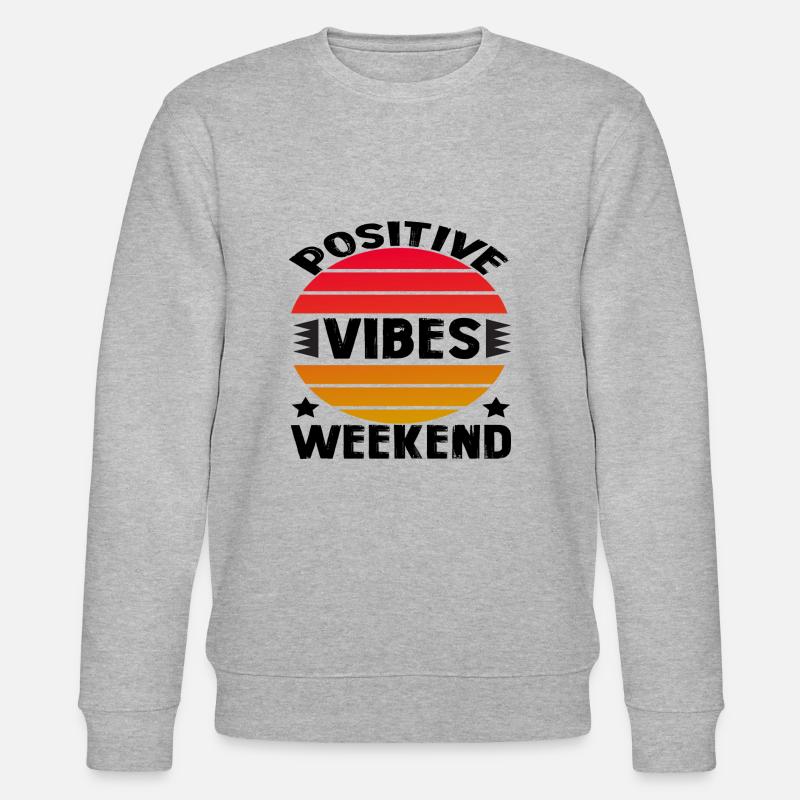 Positive Vibes Weekend - Stanley/Stella Unisex Bio-Sweatshirt CHANGER  - Grau meliert