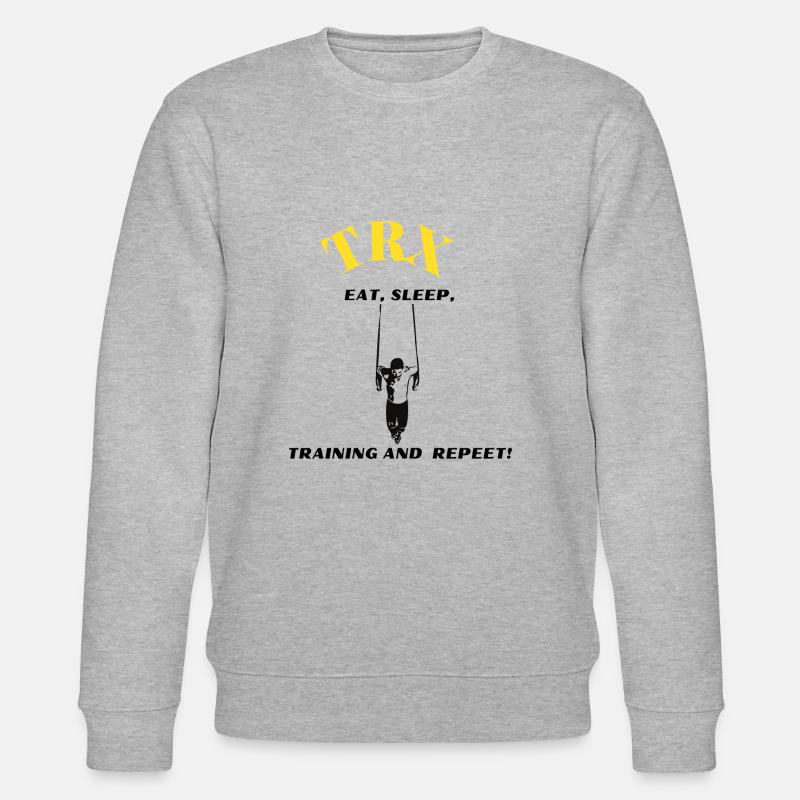 EAT SLEEP TRAINING REPEAT - Stanley/Stella Unisex Bio-Sweatshirt CHANGER  - Grau meliert