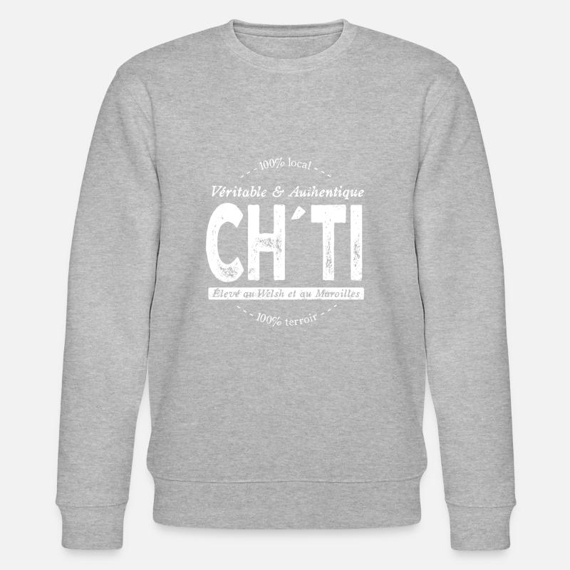 Véritable et authentique Ch'ti - Sweat bio CHANGER Stanley/Stella Unisexe - gris chiné
