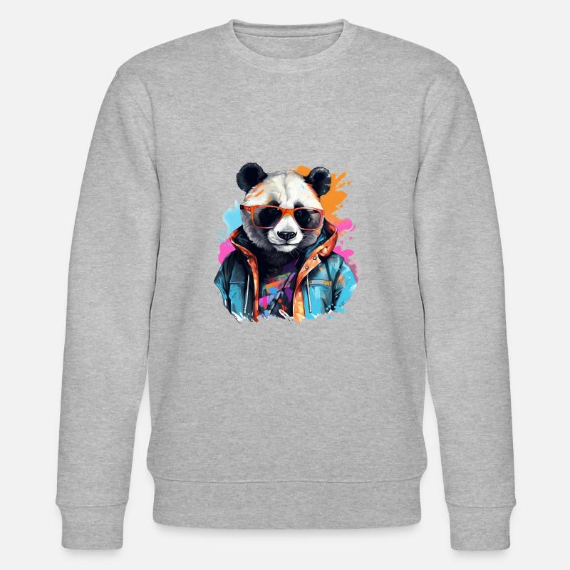 Rogue Panda. Design im Graffiti-Stil. - Stanley/Stella Unisex Bio-Sweatshirt CHANGER  - Grau meliert