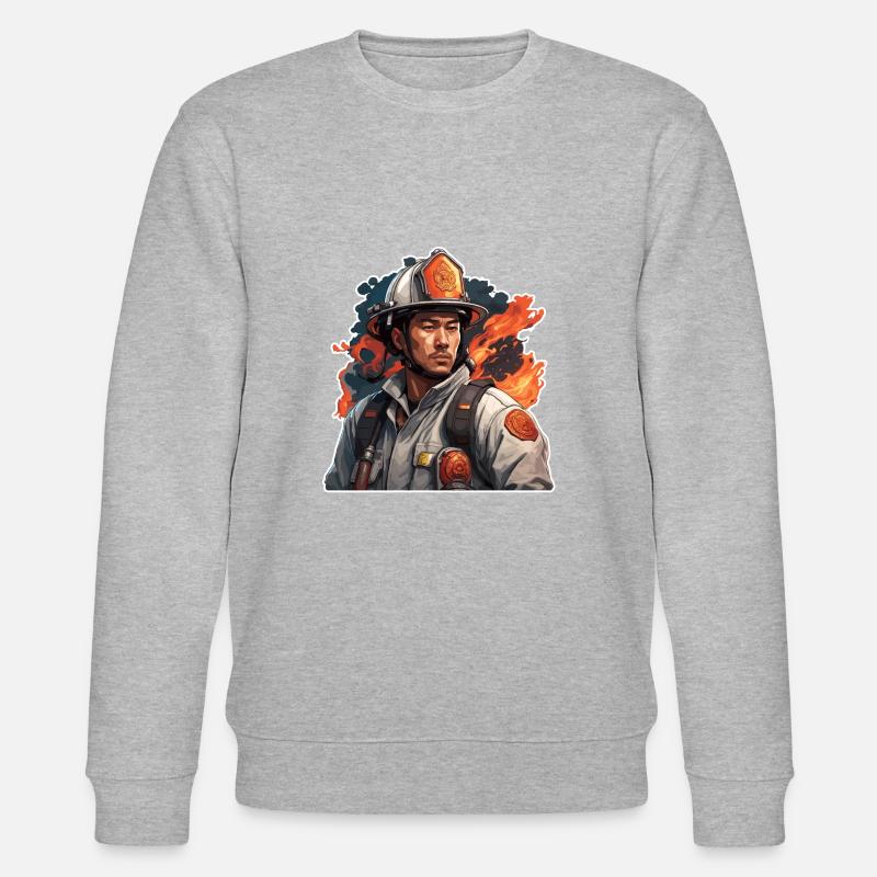 Firefighter / Fire / Fire / Extinguish / Hero - Stanley/Stella CHANGER Unisex Organic Sweatshirt - heather grey