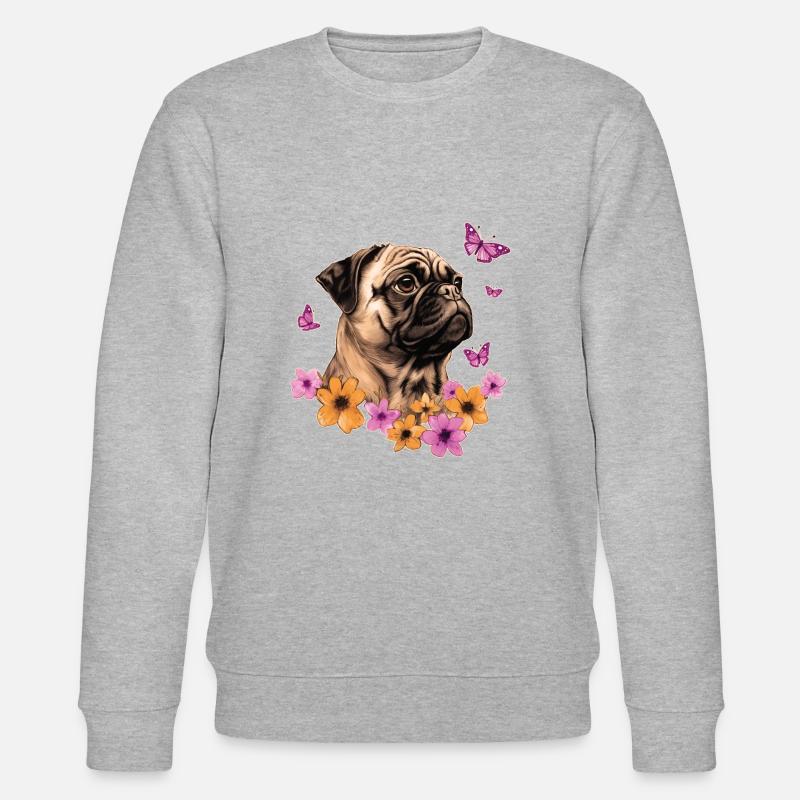 Carlin avec papillons - Sweat bio CHANGER Stanley/Stella Unisexe - gris chiné