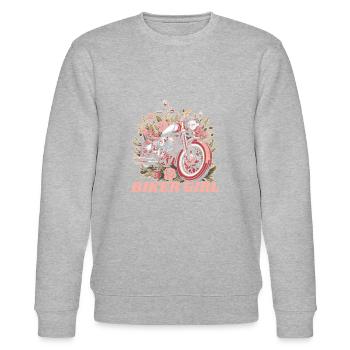 Motorrad Girl Biker Girl - Stanley/Stella Unisex Bio-Sweatshirt CHANGER  - Grau meliert - Vorne - Nik (191cm) & Marisol (170cm)