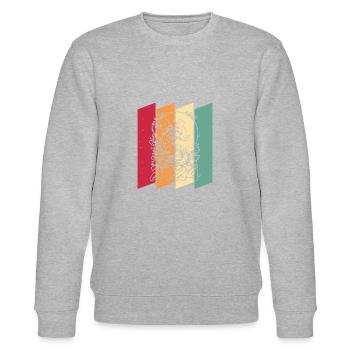 Jahr Des Drachen 2024 - Stanley/Stella Unisex Bio-Sweatshirt CHANGER  - Grau meliert - Vorne - Nik (191cm) & Marisol (170cm)