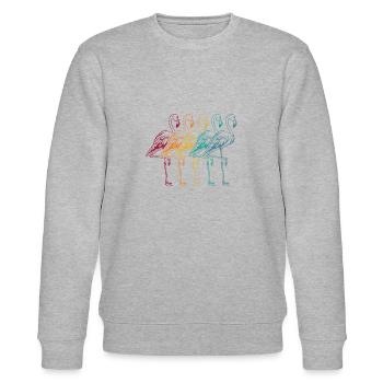 Flamingo - Stanley/Stella Unisex Bio-Sweatshirt CHANGER  - Grau meliert - Vorne - Nik (191cm) & Marisol (170cm)