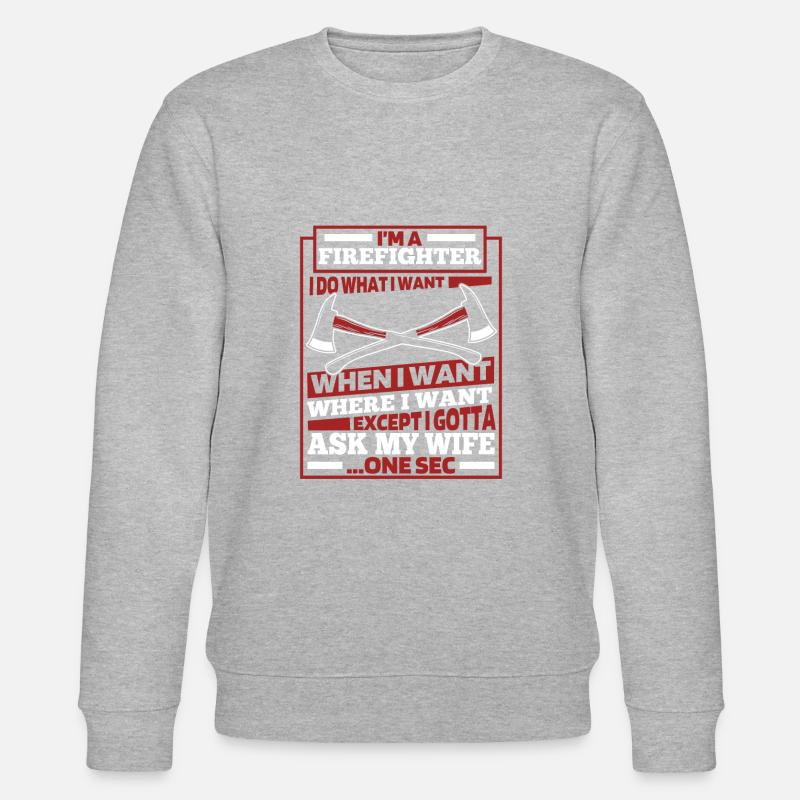 Pompier - Sweat bio CHANGER Stanley/Stella Unisexe - gris chiné