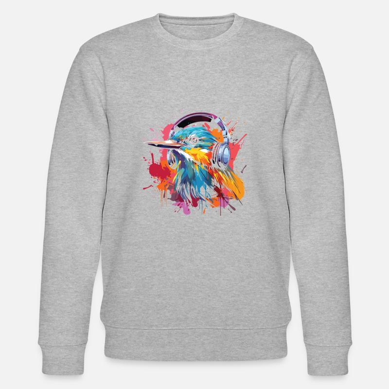 Kolibri Kopfhörer - Stanley/Stella Unisex Bio-Sweatshirt CHANGER  - Grau meliert