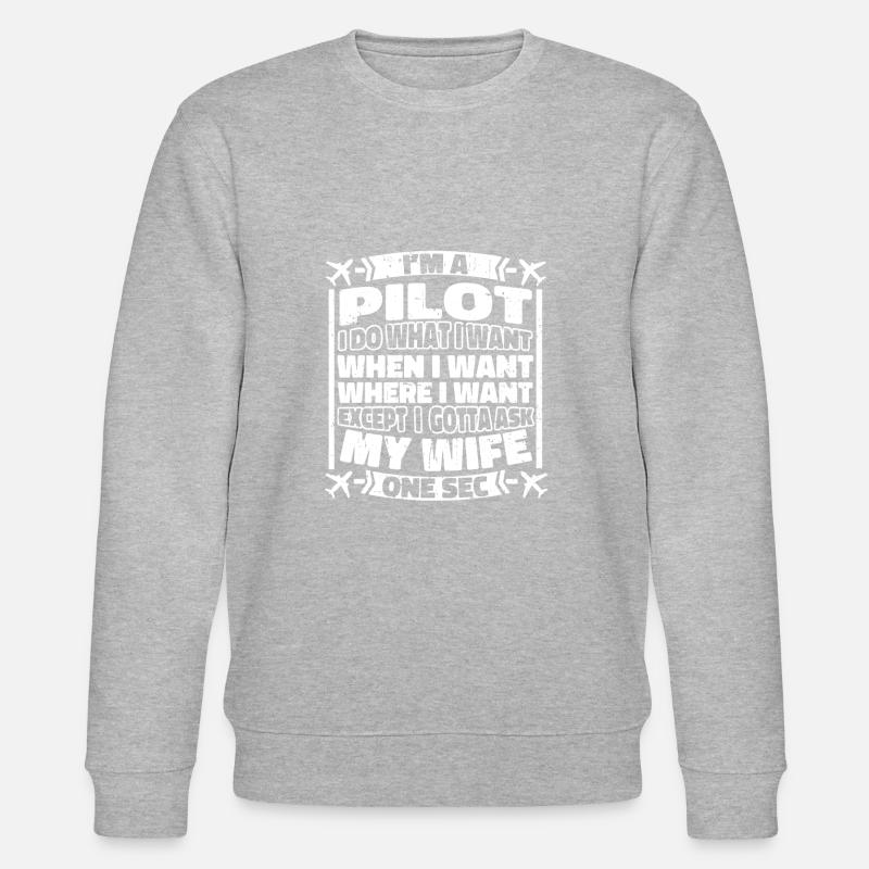 Flugzeug Pilot - Stanley/Stella Unisex Bio-Sweatshirt CHANGER  - Grau meliert