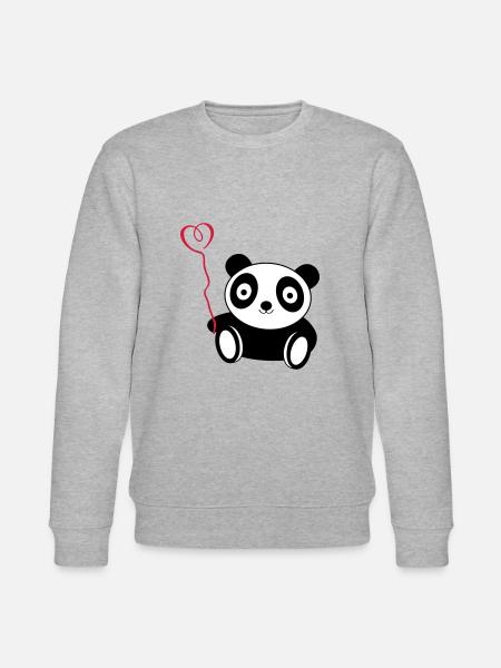 panda love - Stanley/Stella CHANGER Unisex Organic Sweatshirt - heather grey
