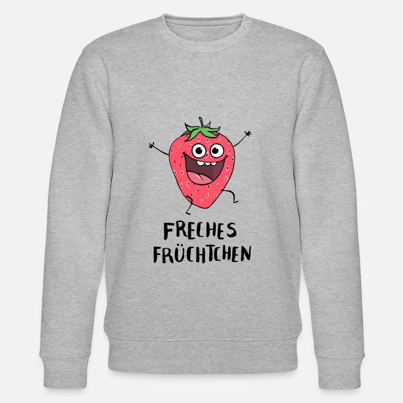 Freches Früchtchen Erdbeere - Stanley/Stella Unisex Bio-Sweatshirt CHANGER  - Grau meliert