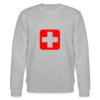 SWISS made - Stanley/Stella Unisex Bio-Sweatshirt CHANGER  - Grau meliert - Vorne - Nik (191cm) & Marisol (170cm)