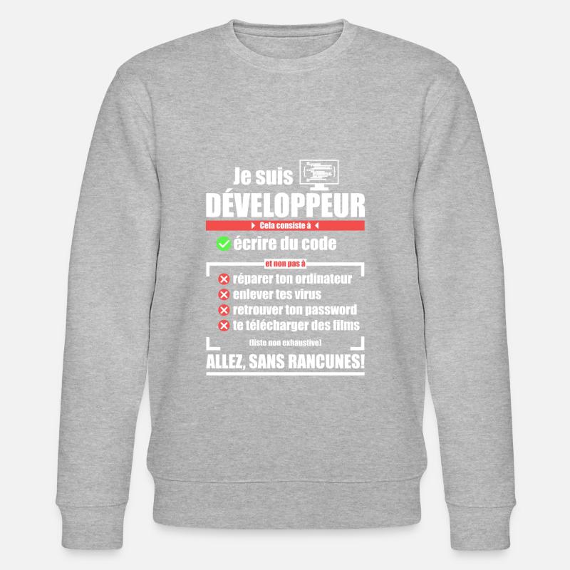 Ich bin ein Entwickler - Stanley/Stella Unisex Bio-Sweatshirt CHANGER - Grau meliert
