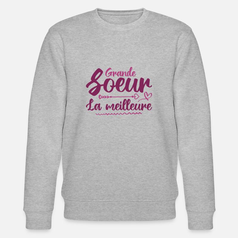 Beste große Schwester - Stanley/Stella Unisex Bio-Sweatshirt CHANGER  - Grau meliert