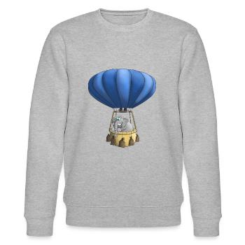 Balloon Cartoon - Montgolfière - Sweat bio CHANGER Stanley/Stella Unisexe - gris chiné - Devant - Nik (191cm) & Marisol (170cm)