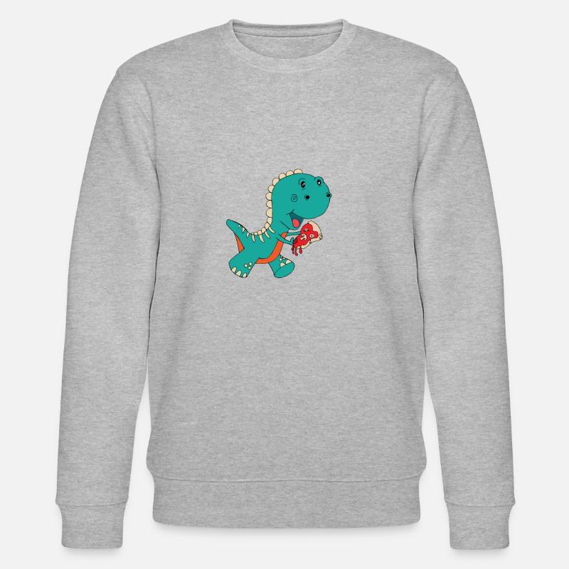 Dino Pizza - Stanley/Stella Unisex Bio-Sweatshirt CHANGER  - Grau meliert