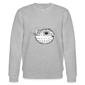 Poisson globe - Sweat bio CHANGER Stanley/Stella Unisexe - gris chiné - Devant - Nik (191cm) & Marisol (170cm)