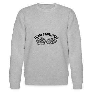 Team Sauerteig - selber backen ist die Devise - Stanley/Stella Unisex Bio-Sweatshirt CHANGER  - Grau meliert - Vorne - Nik (191cm) & Marisol (170cm)