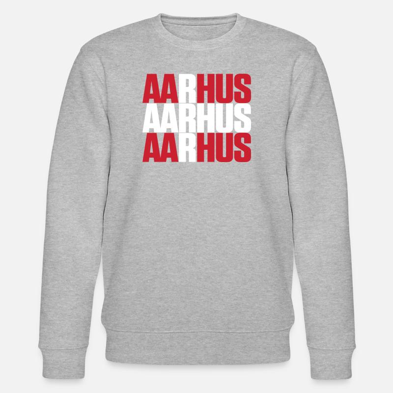 Aarhus Danemark Drapeau - Sweat bio CHANGER Stanley/Stella Unisexe - gris chiné