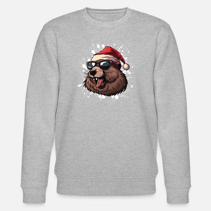 Castor Noël Drôle - Sweat bio CHANGER Stanley/Stella Unisexe - gris chiné