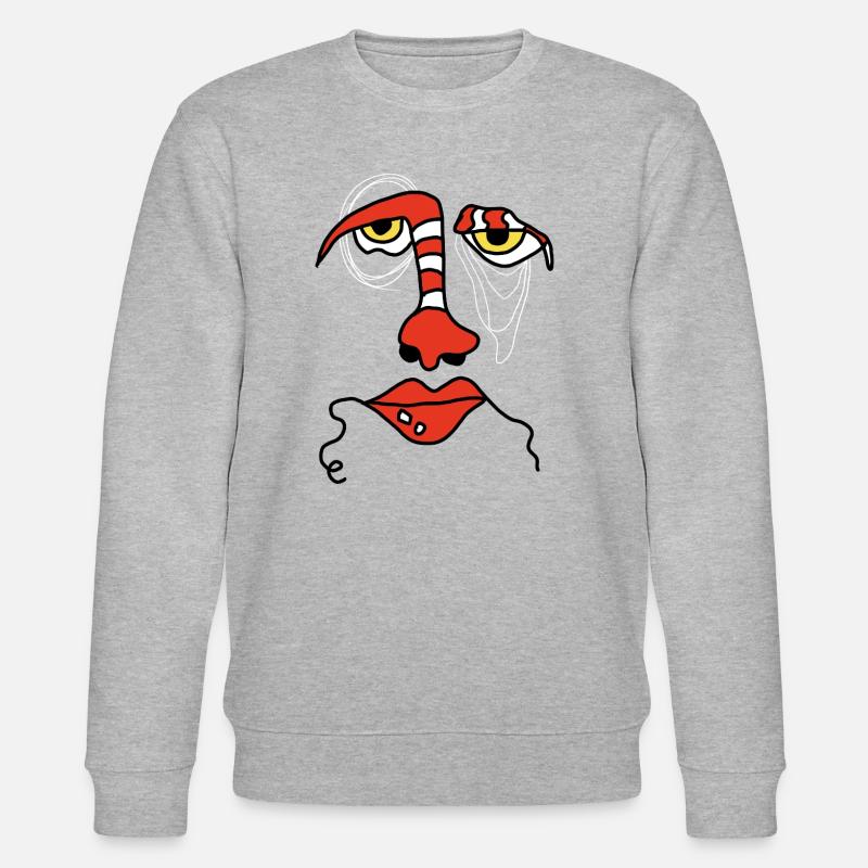 Visage abstrait avec rayures - Sweat bio CHANGER Stanley/Stella Unisexe - gris chiné