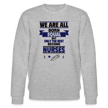 Nur die Besten werden Krankenschwestern -pfleger - Stanley/Stella Unisex Bio-Sweatshirt CHANGER  - Grau meliert - Vorne - Nik (191cm) & Marisol (170cm)