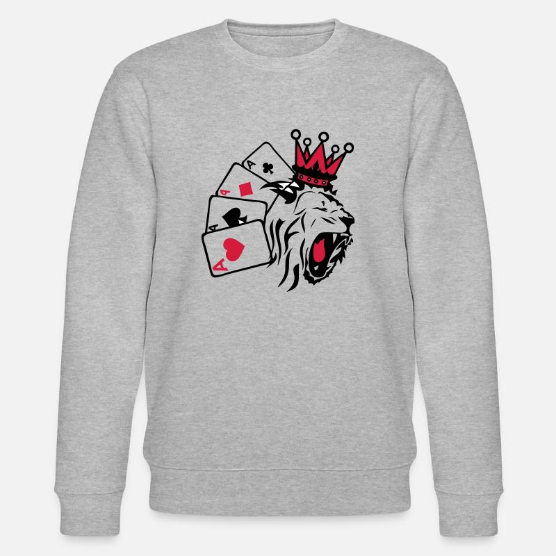 roi poker lion 1 - Sweat bio CHANGER Stanley/Stella Unisexe - gris chiné