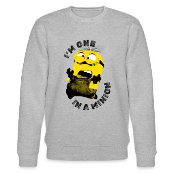 Minions I'm One In A Minion - Stanley/Stella Unisex Bio-Sweatshirt CHANGER  - Grau meliert - Vorne - Nik (191cm) & Marisol (170cm)