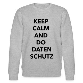 Keep calm and do Datenschutz - Stanley/Stella Unisex Bio-Sweatshirt CHANGER  - Grau meliert - Vorne - Nik (191cm) & Marisol (170cm)