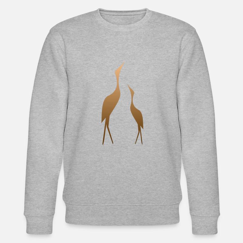 Kranich Kraniche Kranichbeobachter Kranichfeld - Stanley/Stella Unisex Bio-Sweatshirt CHANGER  - Grau meliert