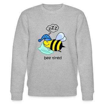 bee tired, funny tired bee cute animals sleep - Stanley/Stella CHANGER Unisex Organic Sweatshirt - heather grey - Front - Nik (191cm) & Marisol (170cm)