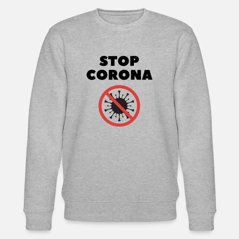 STOP CORONA - Stanley/Stella Unisex Bio-Sweatshirt CHANGER  - Grau meliert