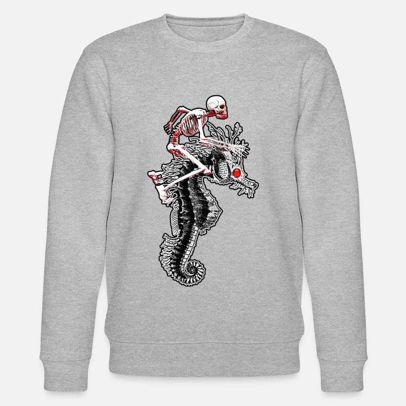 Skelett und Seepferdchen - Stanley/Stella Unisex Bio-Sweatshirt CHANGER  - Grau meliert