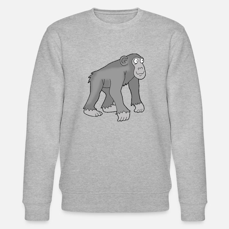 Chimpanse 1 - Stanley/Stella Unisex Bio-Sweatshirt CHANGER  - Grau meliert