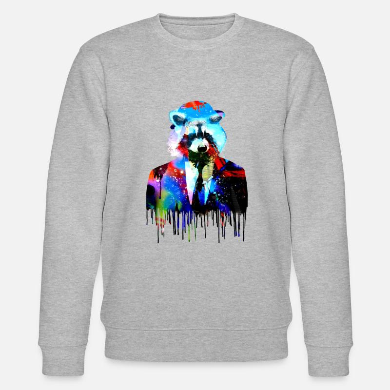 waschbärwaschbär,bär,graffiti,malerei,anzug - Stanley/Stella Unisex Bio-Sweatshirt CHANGER  - Grau meliert