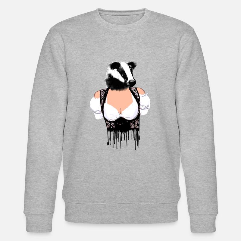 dachs ,dirndl,stinktier,volksfest - Stanley/Stella Unisex Bio-Sweatshirt CHANGER  - Grau meliert